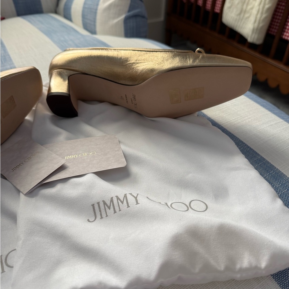 JIMMY CHOO ELME 45MM NAPPA LEATHER PUMPS - Picture 5 of 6
